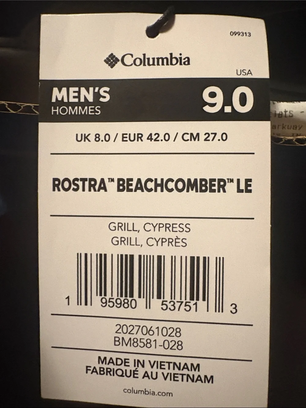 Columbia Gray Men's Rostra Beachcomber Flip Flops Men’s Size 9